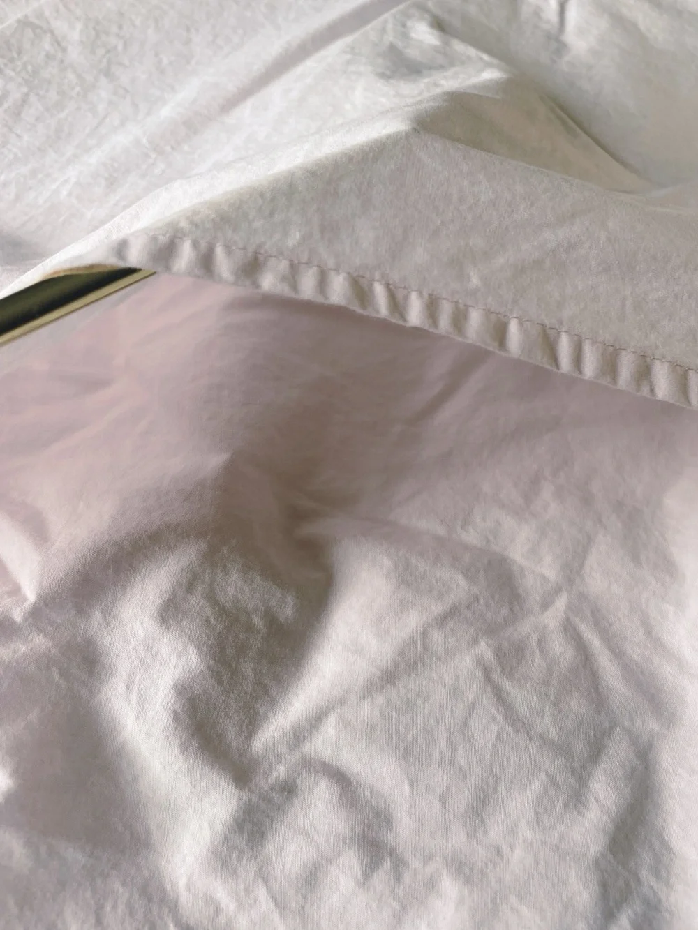 2 Boho Feminine Raw Edge Pillow Shams Quilted Pale Pink 100% Cotton CottageCore